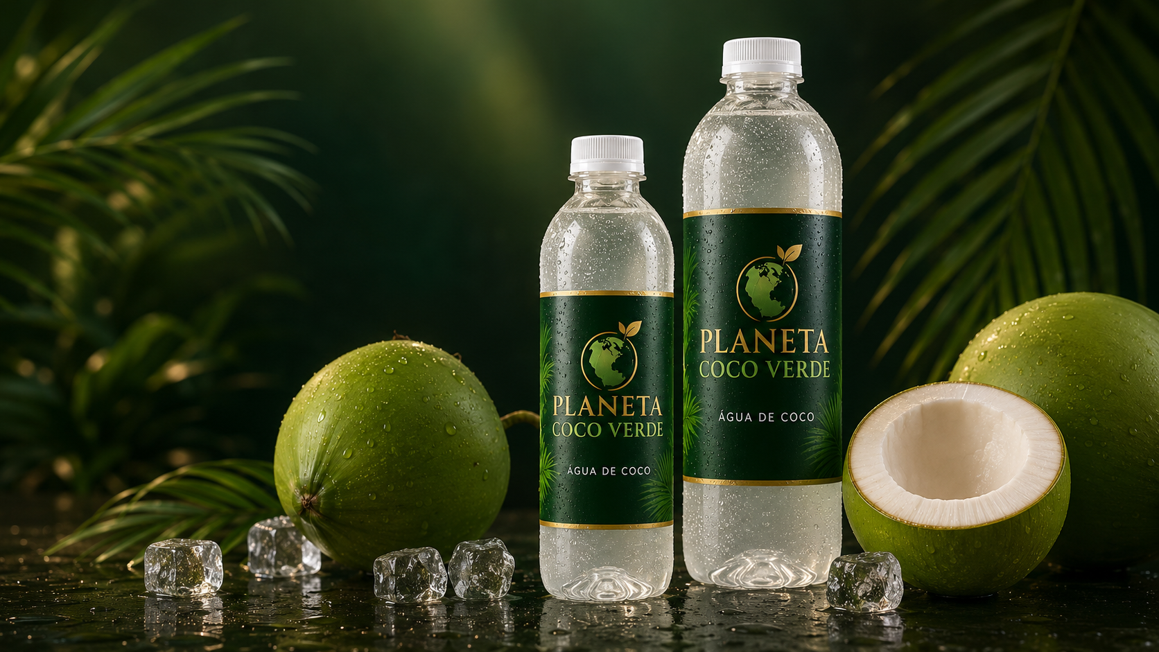 Garrafas Planeta Coco Verde de 500 ml e 1 litro